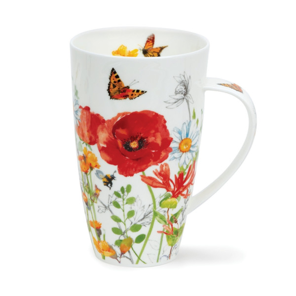Mug Dunoon Fleurs rouges et papillons - Compagnie Anglaise des Thés