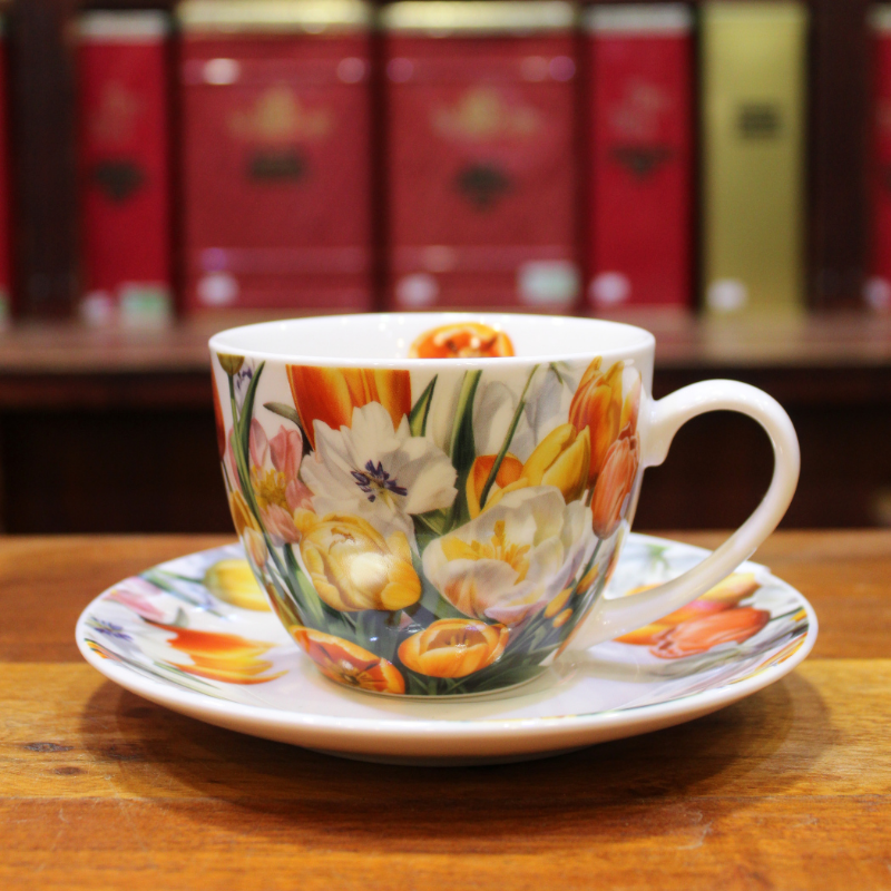 Petite tasse et Soucoupe Tulipes - Compagnie Anglaise des Thés