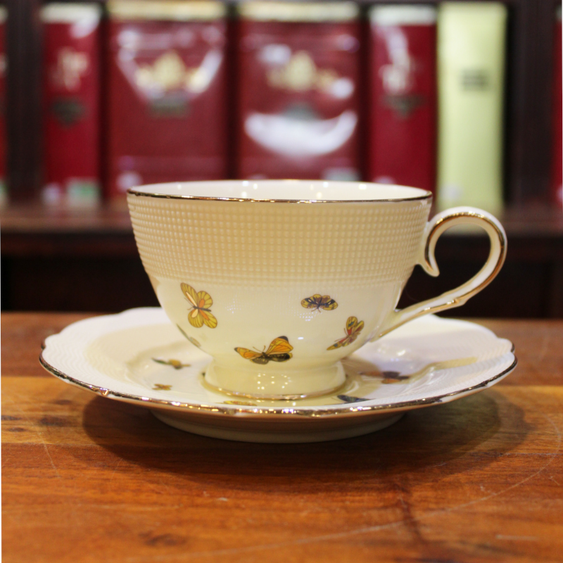 Mug et Soucoupe Cottage Papillons - Compagnie Anglaise des Thés
