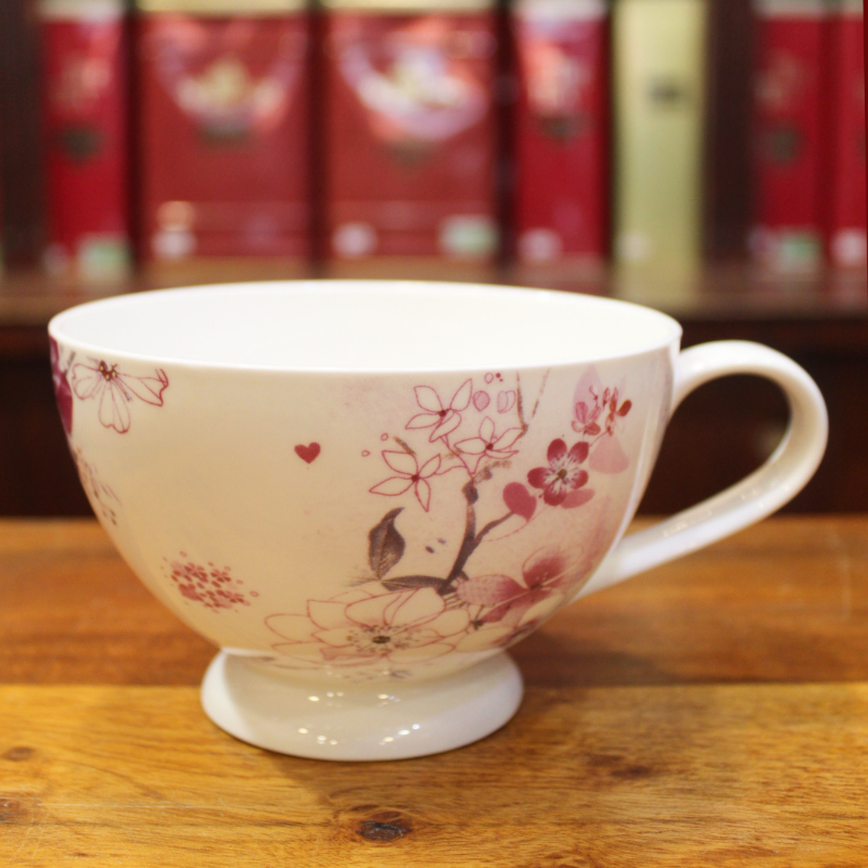 Bol Petit-Déjeuner Fleurs roses - Compagnie Anglaise des Thés