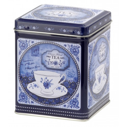 Caja para té azul apertura con bisagra 1