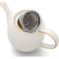Service à thé blanc et or - Compagnie Anglaise des Thé